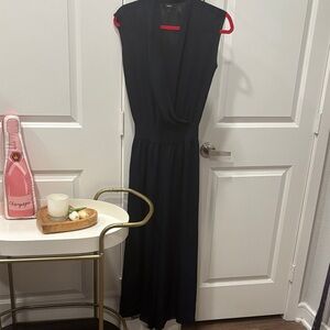 Theory Navy Silk Sleeveless Jumpsuit